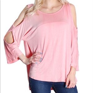 New Ladies Cutout Sleeve Top